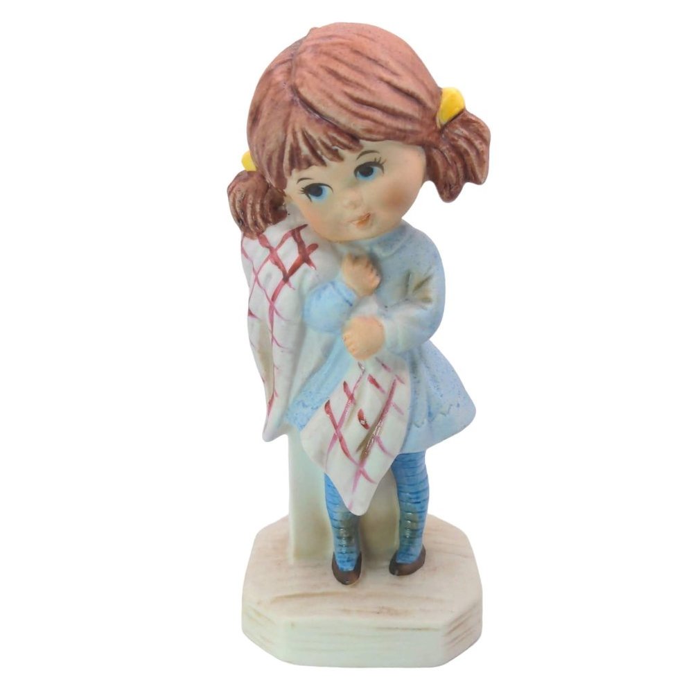 VTG 1971 Fran Mar Gorham Moppets Figurine Everybody Needs Security Blanket Girl